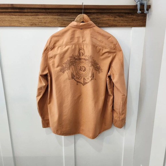 Margaritaville Shirt Mens Large Peach Long Rollable Slee… - Picture 4 of 16